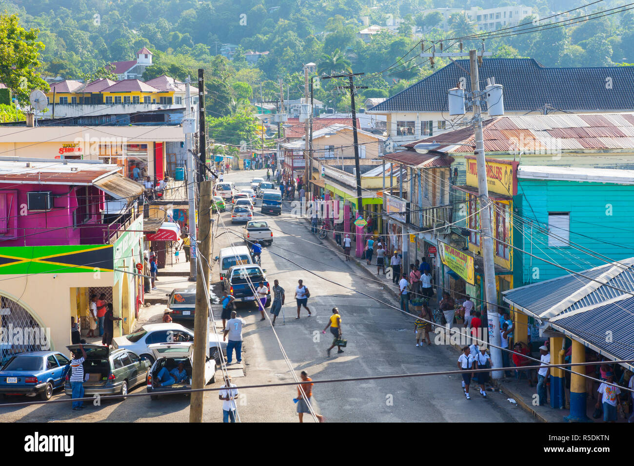 Downtown, Port Antonio, Portland Parish, Jamaika, Karibik Stockfoto
