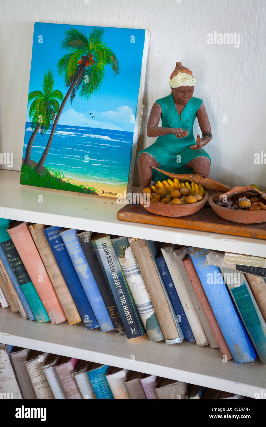 Interieur von Noel Coward's Beach House, Blue Harbour, Roundhill, St. Mary Parish, Jamaika, Karibik Stockfoto