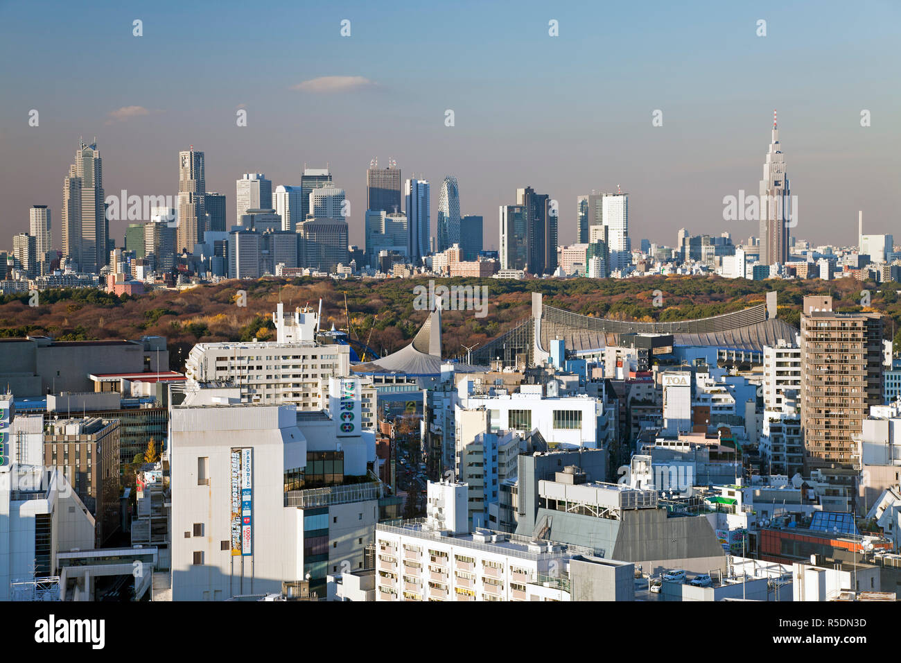 Asien, Japan, Tokyo, Shinjuku skyline gesehen von Shibuya Stockfoto