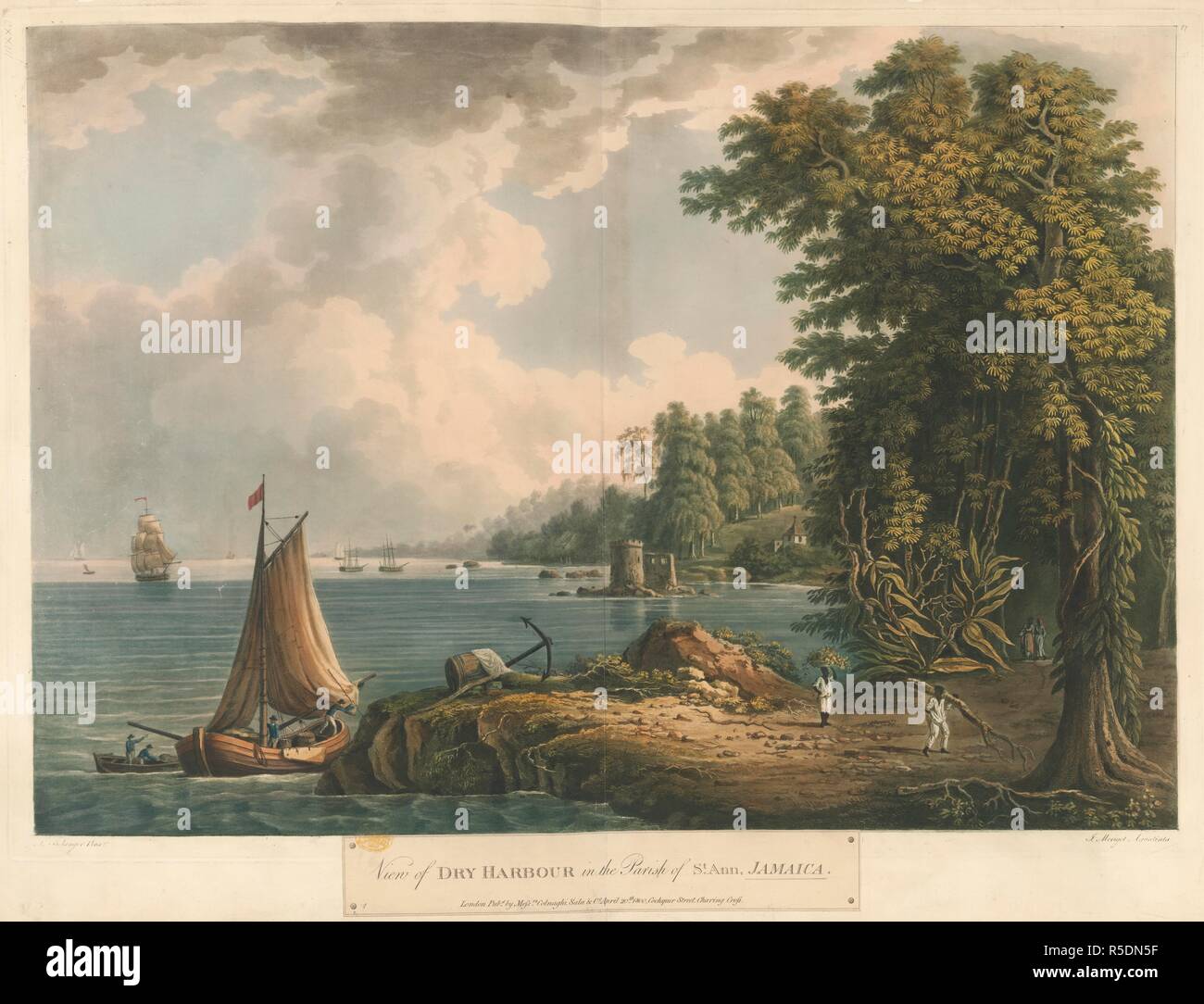 Trockenen Hafen. Sechs Ansichten auf der Insel Jamaika, durch L. Belanger. 1800. Quelle: Maps.K.. 123.55. e. Sprache: Englisch. Stockfoto