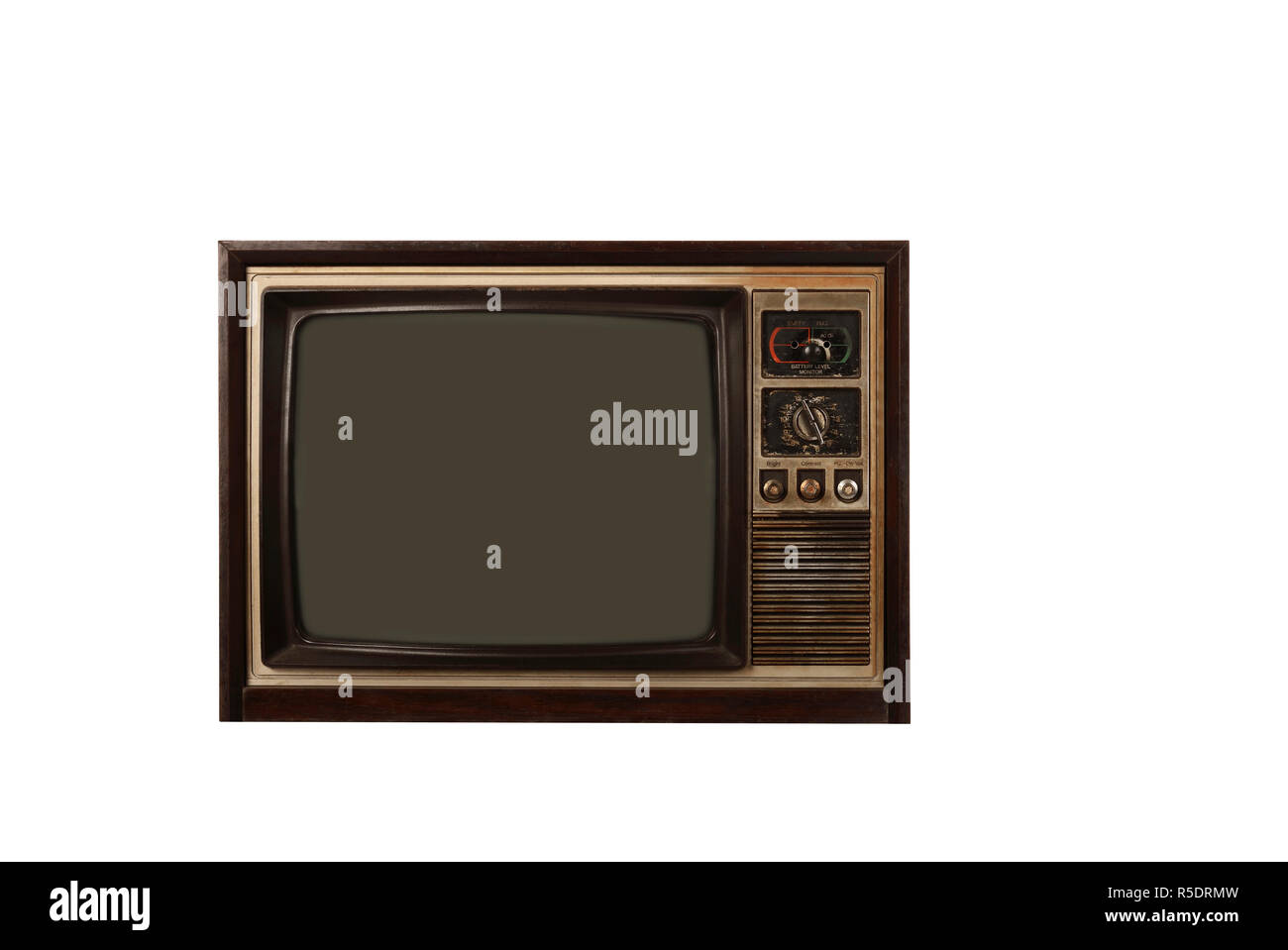 Retro Fernsehen über weißem Hintergrund Stockfoto