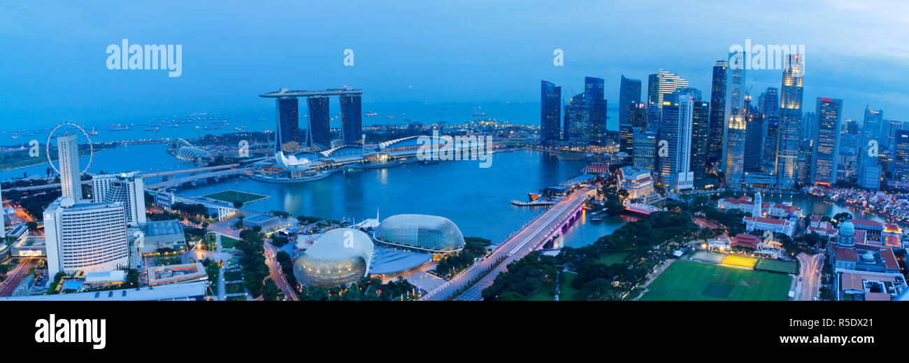 Central Business District and Marina Bay Sands Hotel, Singapur Stockfoto