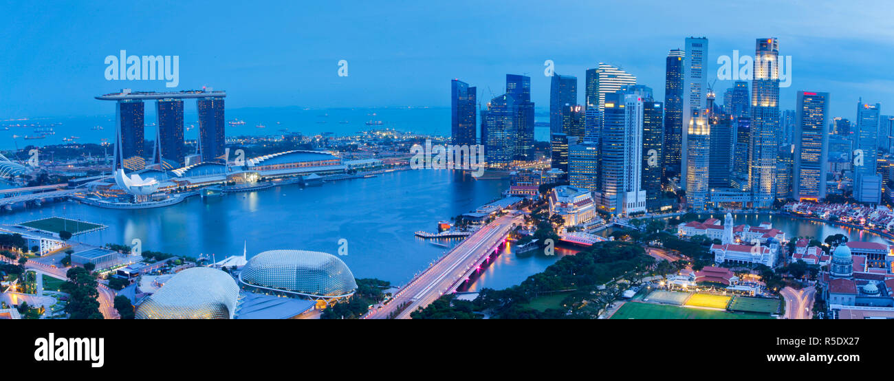 Central Business District and Marina Bay Sands Hotel, Singapur Stockfoto