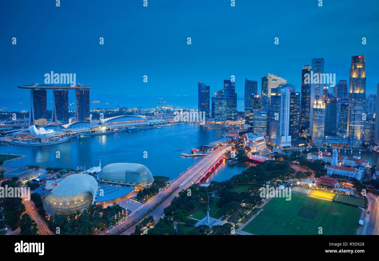 Central Business District and Marina Bay Sands Hotel, Singapur Stockfoto