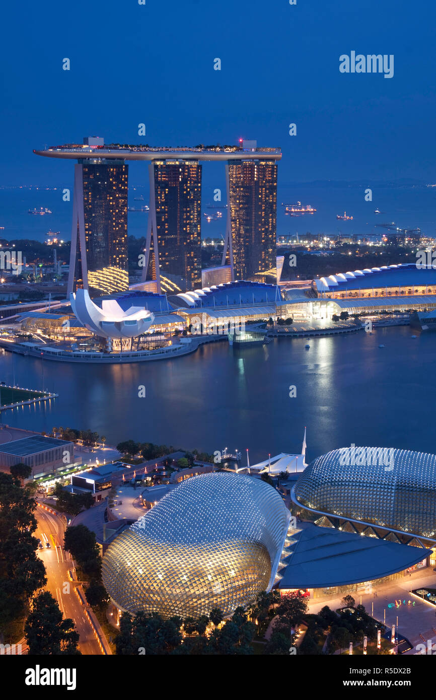 Marina Bay Sands Hotel und Esplanade Theater, Singapur Stockfoto