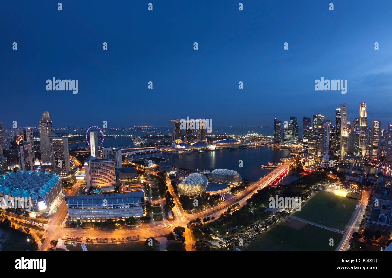 Central Business District and Marina Bay Sands Hotel, Singapur Stockfoto