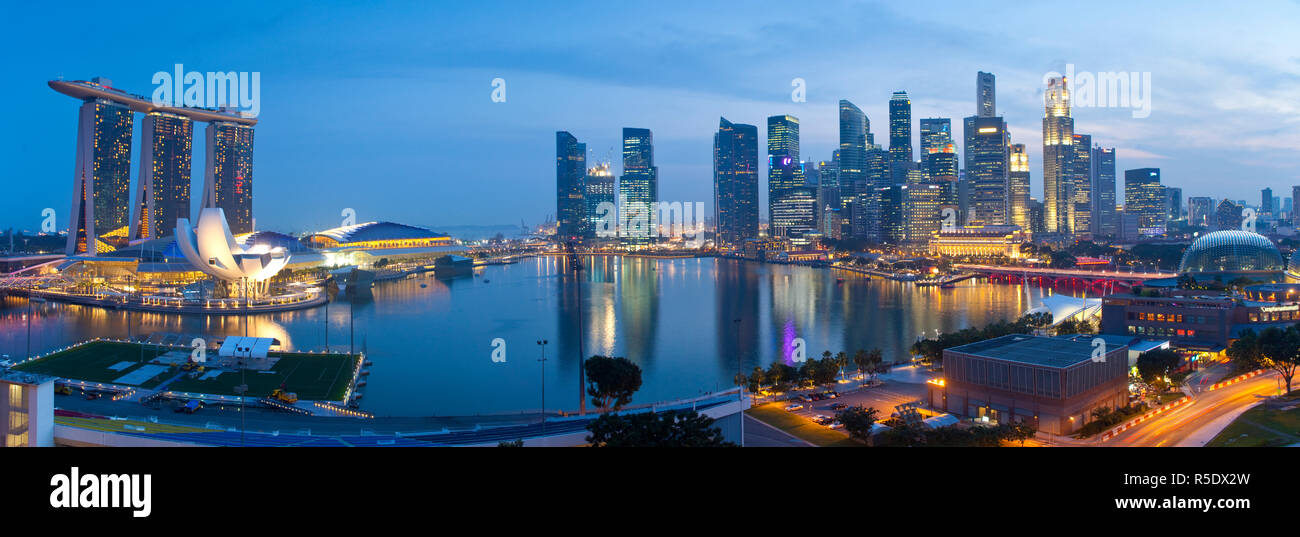 Central Business District and Marina Bay Sands Hotel, Singapur Stockfoto