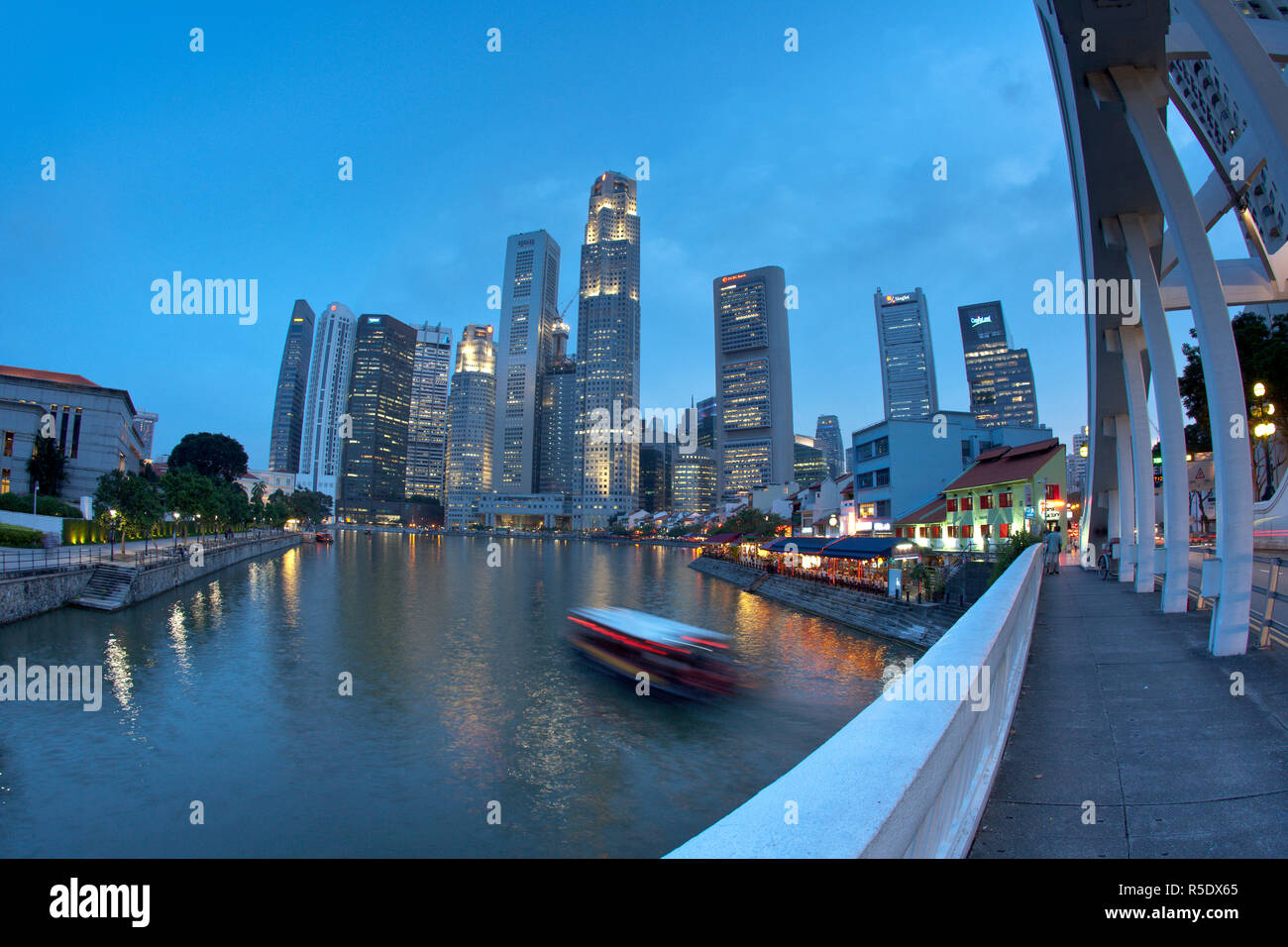 Central Business District, dem Boat Quay, Singapur Stockfoto