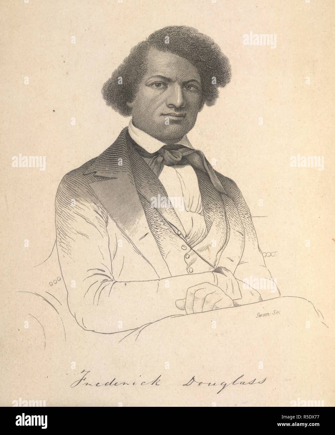 Frederick Douglass. Erzählung über das Leben des Frederick Douglass, ein Standort. Webb & Chapman: Dublin, 1846. Frederick Douglass, Frederick Augustus Washington Bailey, (1817-1895). Porträt. Amerikanische Wahrheit. Bild von der Erzählung über das Leben des Frederick Douglass, einem amerikanischen Slave übernommen, indem er sich der Zweiten Dublin edition geschrieben. [Mit einem Porträt]. Ursprünglich veröffentlicht in Webb & Chapman: Dublin, 1846 produziert. . Quelle: 1508/1671, frontispiz. Stockfoto