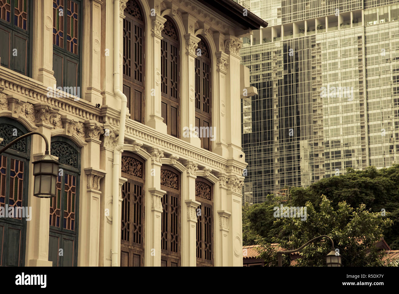 Colonial shop Häuser, China Town, Singapur Stockfoto