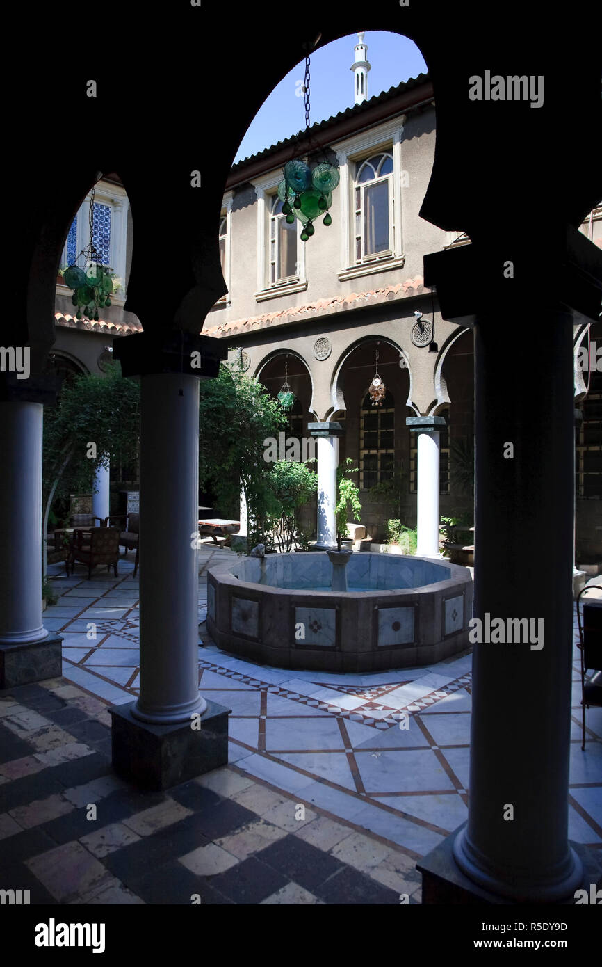 Syrien, Damaskus, Altstadt, Bab Touma Viertel, Nassan Palace (Historische Damaszener Haus) Stockfoto