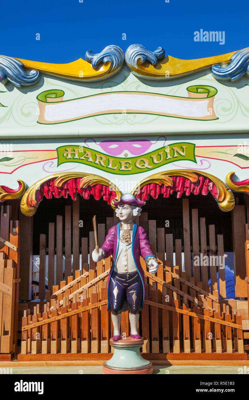 England, Dorset, stiegen, die Great Dorset Steam Fair, Drehorgel-Detail Stockfoto