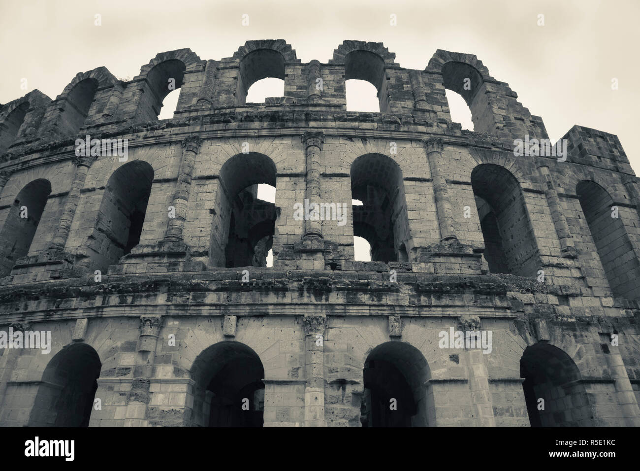 Tunesien, Tunesien Central Coast, El Jem, Kolosseum, b. 238 n. Chr. Stockfoto