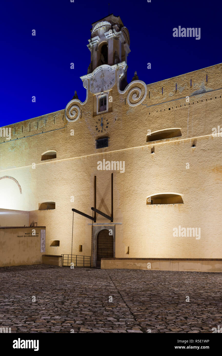 Frankreich, Korsika, Corse-du-Sud Abteilung, Le Cap Corse, Bastia, Zitadelle und Terra Nova, Palais des Gouverneurs, Dämmerung Stockfoto