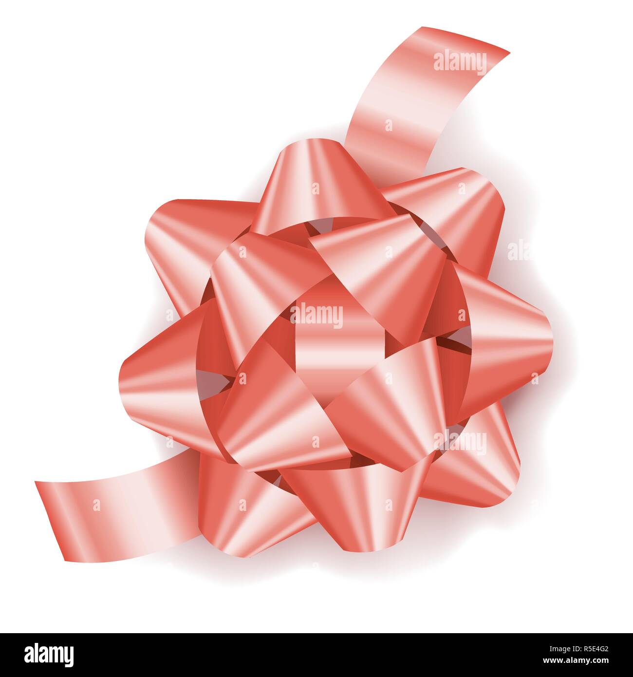 Rose Gold Rosa realistische Geschenk Bug mit Band, Dekoration für Geschenke Stock Vektor