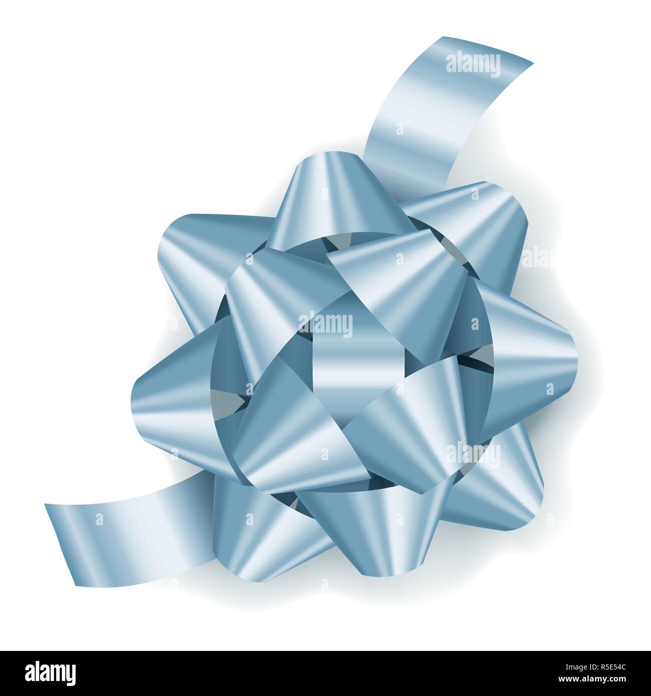 Silber Blau realistische Geschenk Bug mit Band, Dekoration für Geschenke Stock Vektor