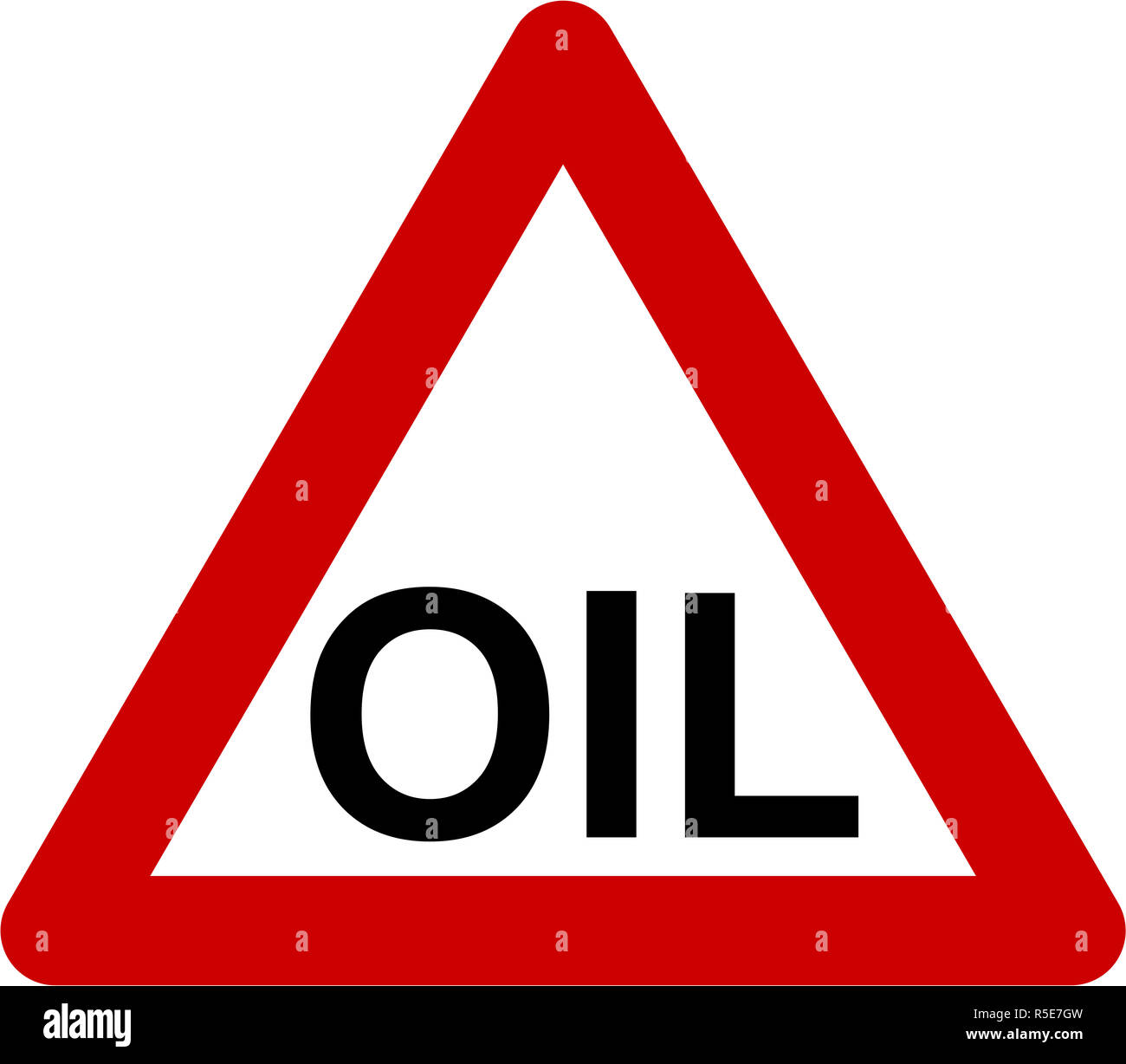 Warnschild mit Öl Symbol Stockfoto