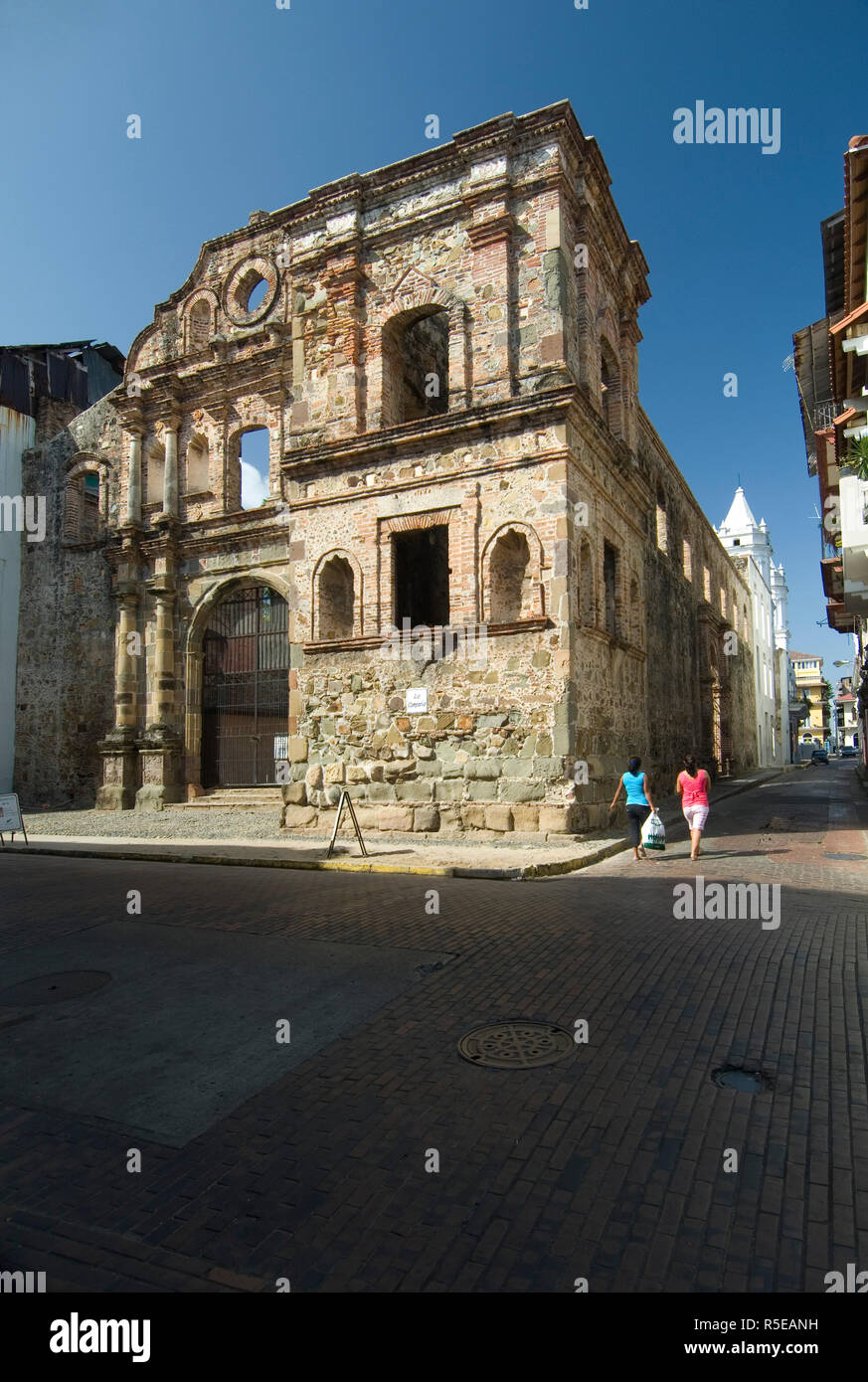 Panama, Panama City, Iglesia de San Ignacio de La Compania de Jesus, Casco Viejo, der Altstadt, Weltkulturerbe der UNESCO, spanischer Kolonialarchitektur Stockfoto