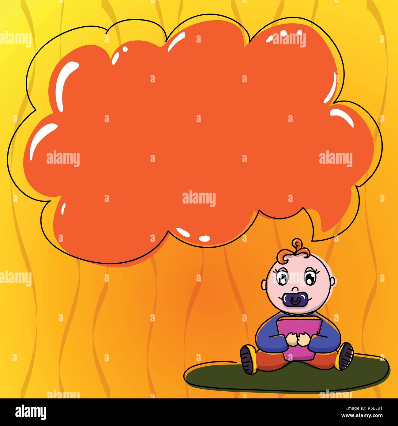 Geschaftskonzept Leere Vorlage Kopieren Raum Isoliert Poster Gutscheine Werbemittel Babysitting Auf Teppich Mit Schnuller Buch Und Leer Farbe Cloud Stock Vektorgrafik Alamy