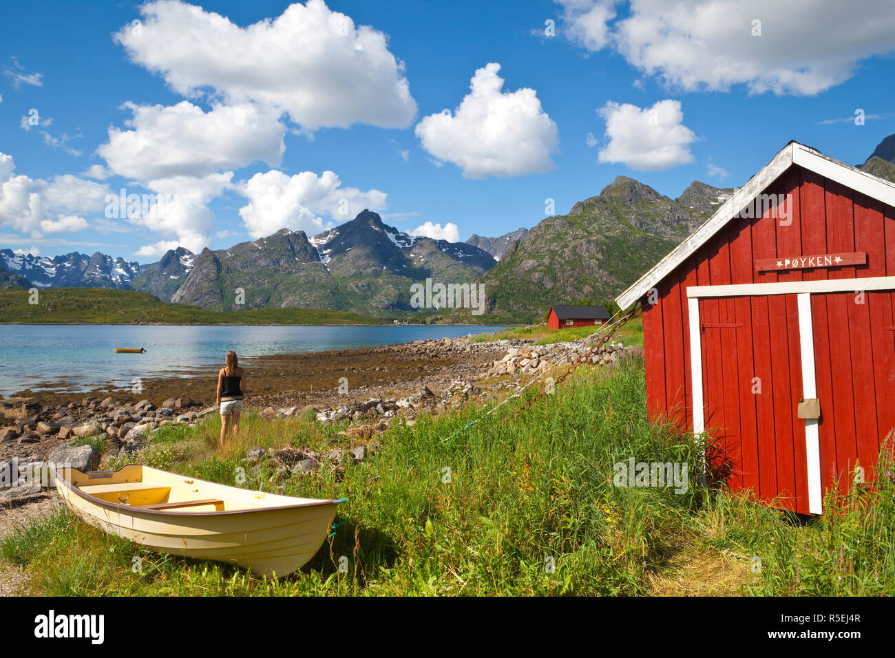 Dramatischen Küstenlandschaft, Raftsundet, Lofoten, Nordland, Norwegen Stockfoto