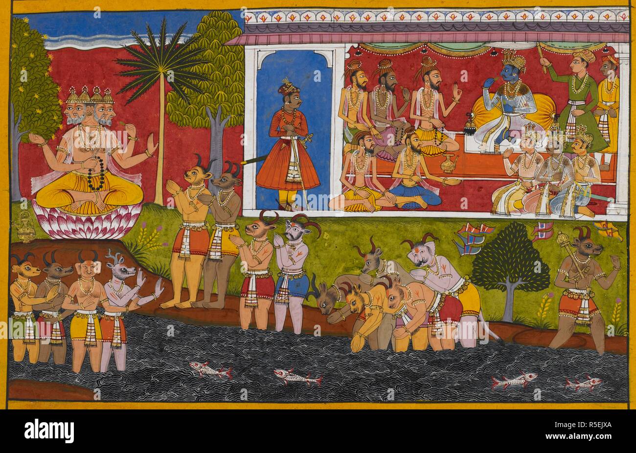 Rama und die besuchenden Weisen dargestellt discoursing, in seinem