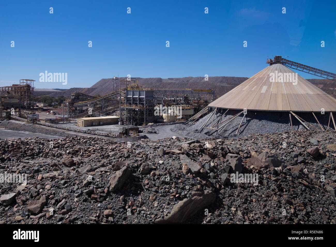 Das Processing Area im Super Pit Goldmine in Kalgoorlie, Australien. Stockfoto
