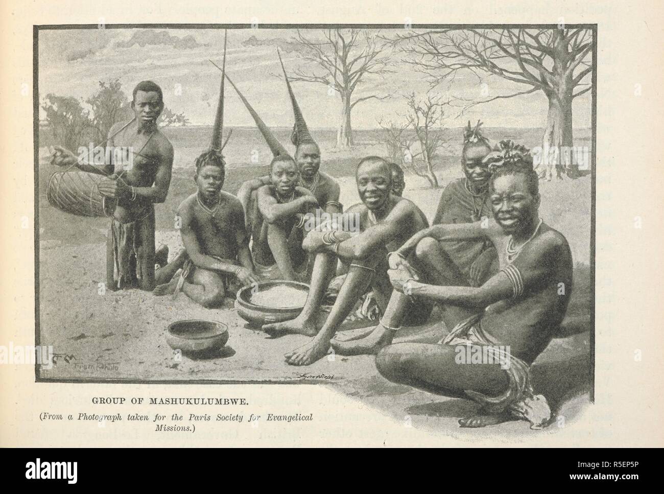 Gruppe von Mashukulumbwe. Die Geschichte von Afrika und seinen Entdeckern. London, 1896-98. Quelle: 10094.f3 Vol. III Seite 225. Autor: BROWN, ROBERT. Stockfoto