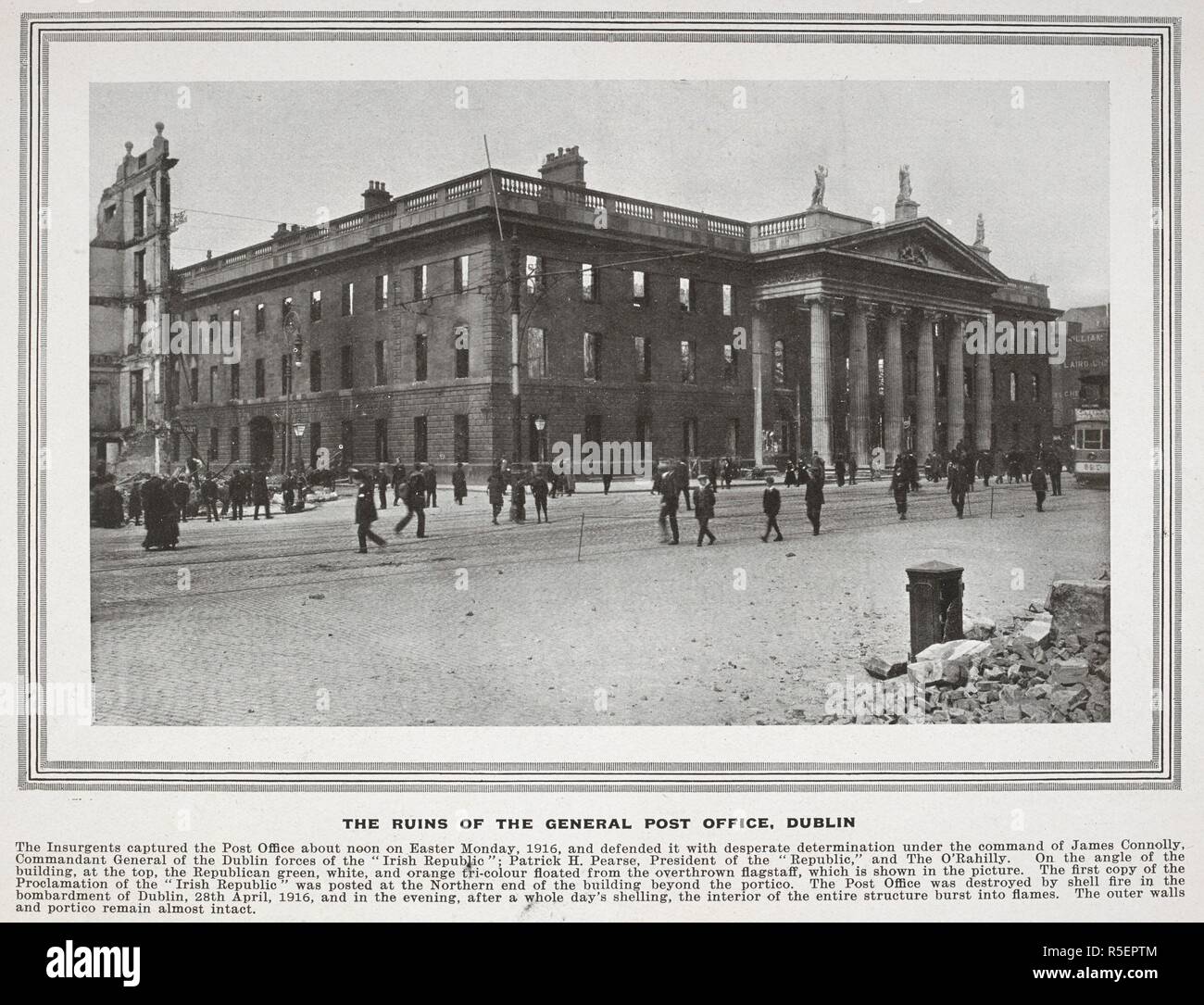 "Die Ruinen des General Post Office, Dublin." Die Aufständischen die Post über Mittag auf Esser Montag, 1916 gefangen...'. Dublin und der â € oeSinn FÃ© in steigenden, â € usw. [mit Illustrationen, einschließlich Portraits und Faksimiles.]. Dublin: Wilson Hartnell & Co., [1916]. Quelle: 9508.f 10 Seite 7. Autor: Lafayette und Keogh Bros. Stockfoto