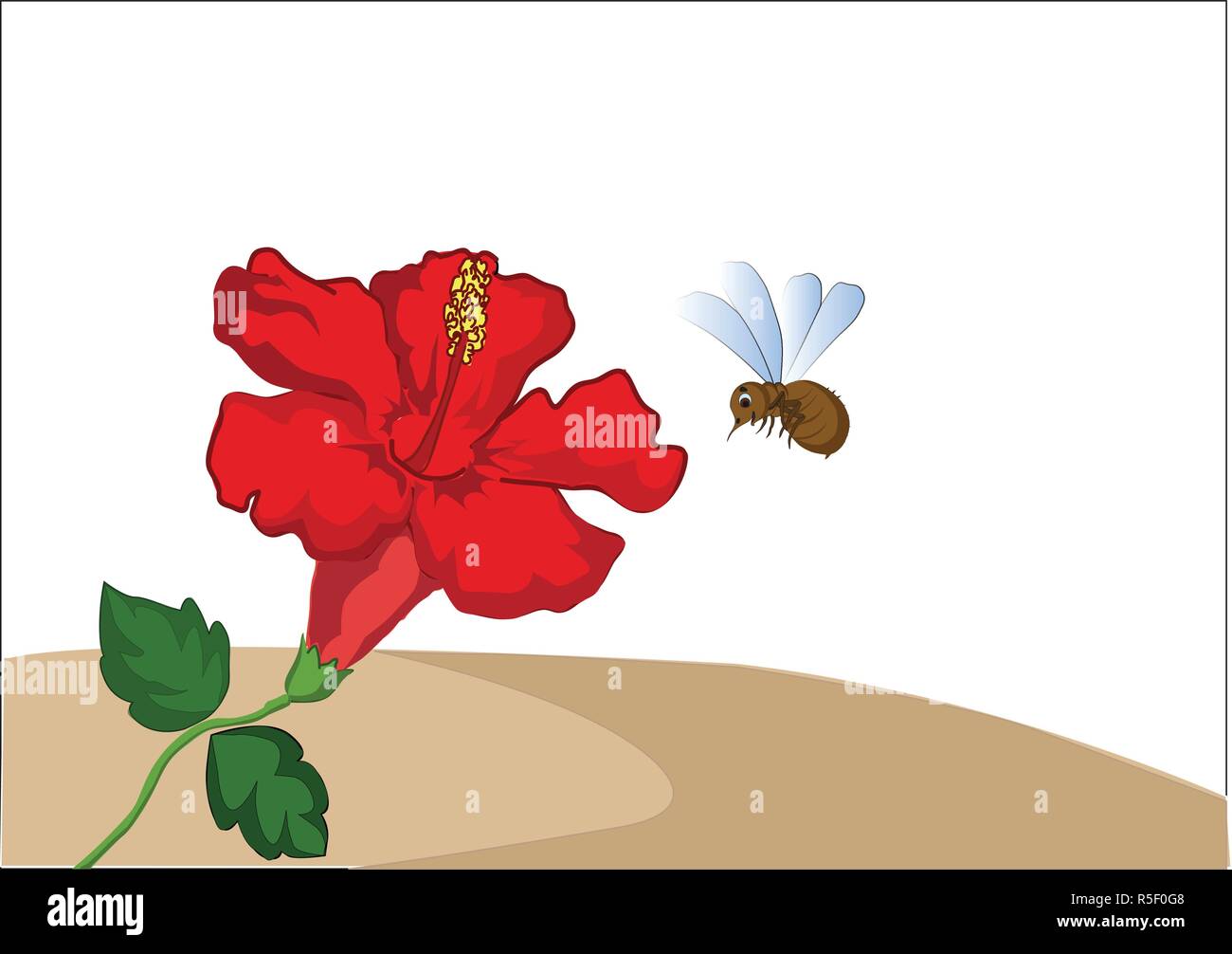 Blume abd Bee Stock Vektor