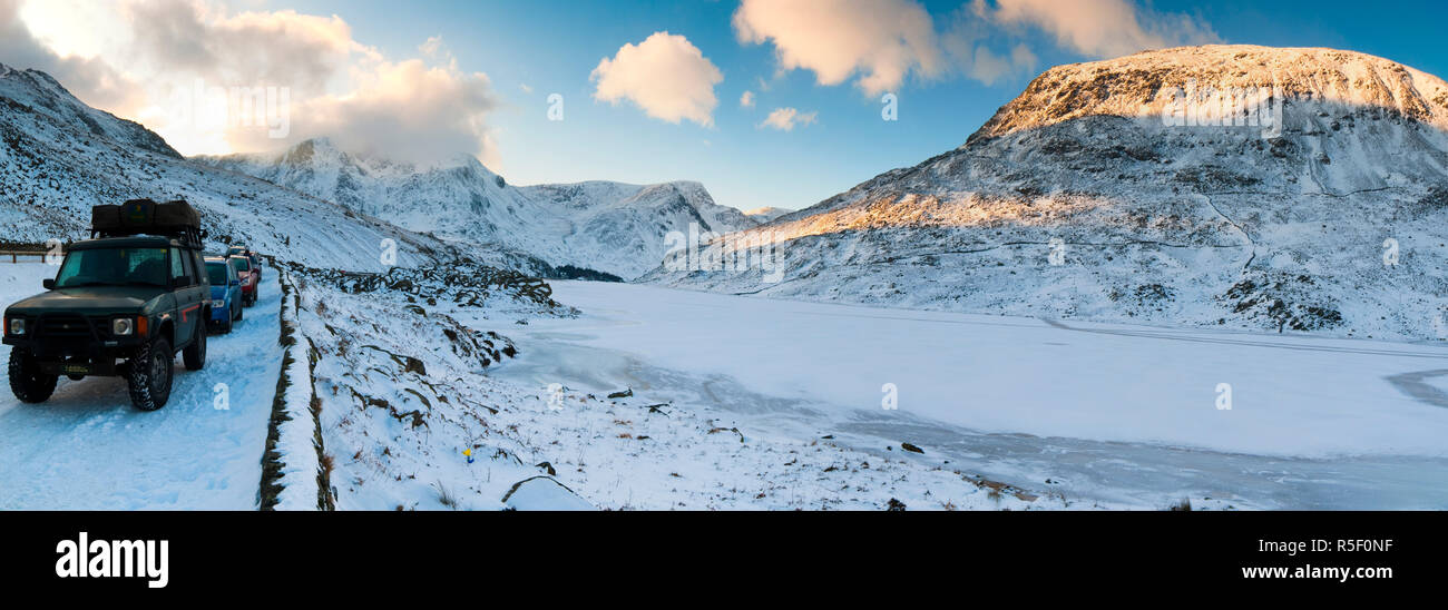England, Wales, Comwy-Gwynedd, Dyffryn Ogwen oder Ogwen Valley Llyn Ogwen oder Ogwen See Stockfoto