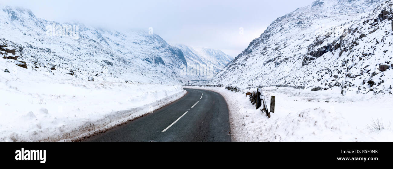 Großbritannien, Wales, Gwynedd, Llanberis Pass oder penybonc Llanberis an Pen-y-Pass Stockfoto