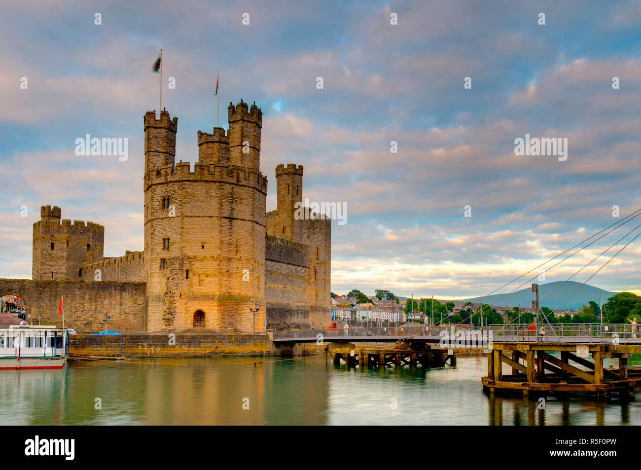 Großbritannien, Wales, Gwynedd, Caernarfon, Caernarfon Castle Stockfoto