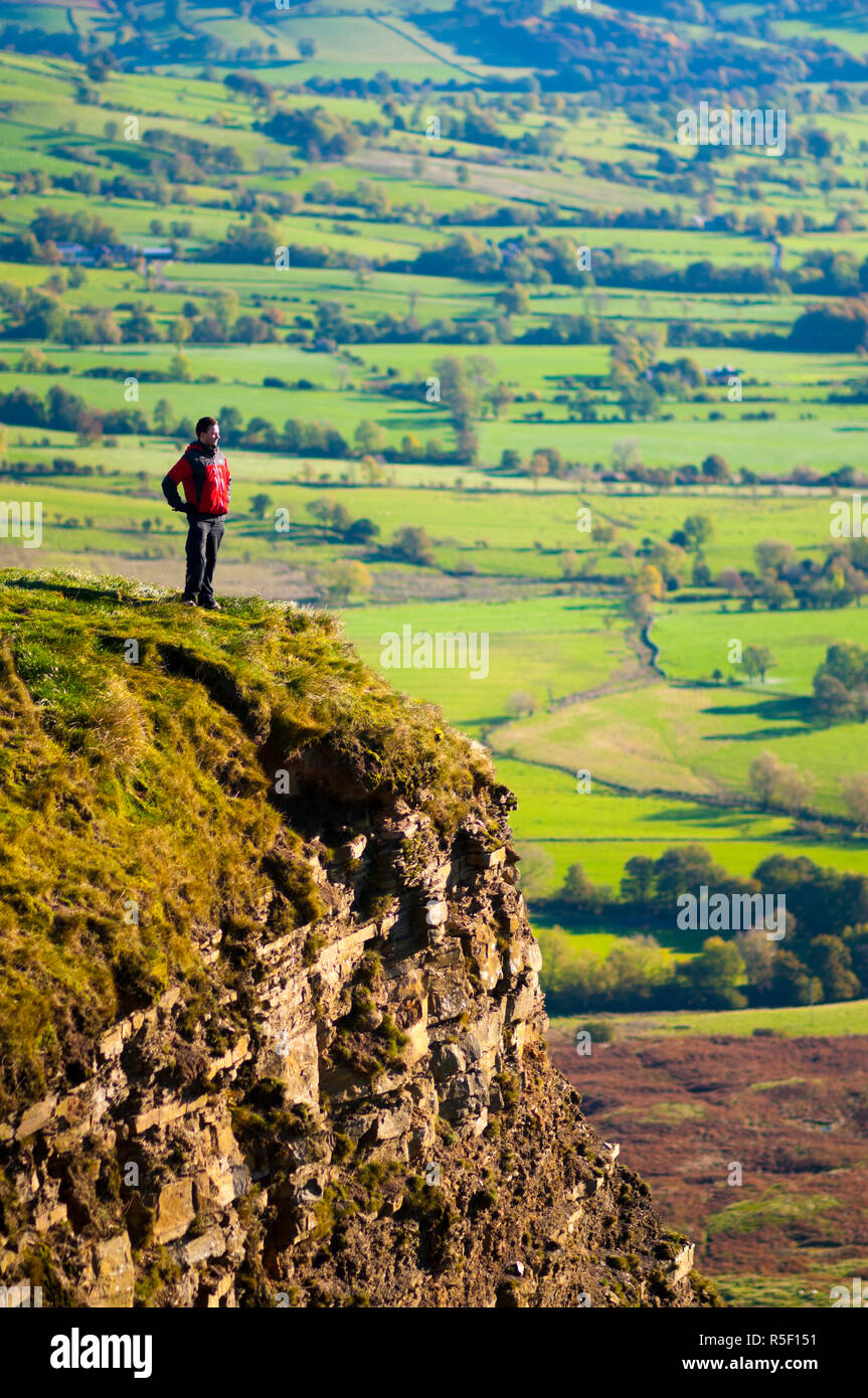 Großbritannien, England, Derbyshire Peak District National Park, Hope Valley von Mam Tor Stockfoto