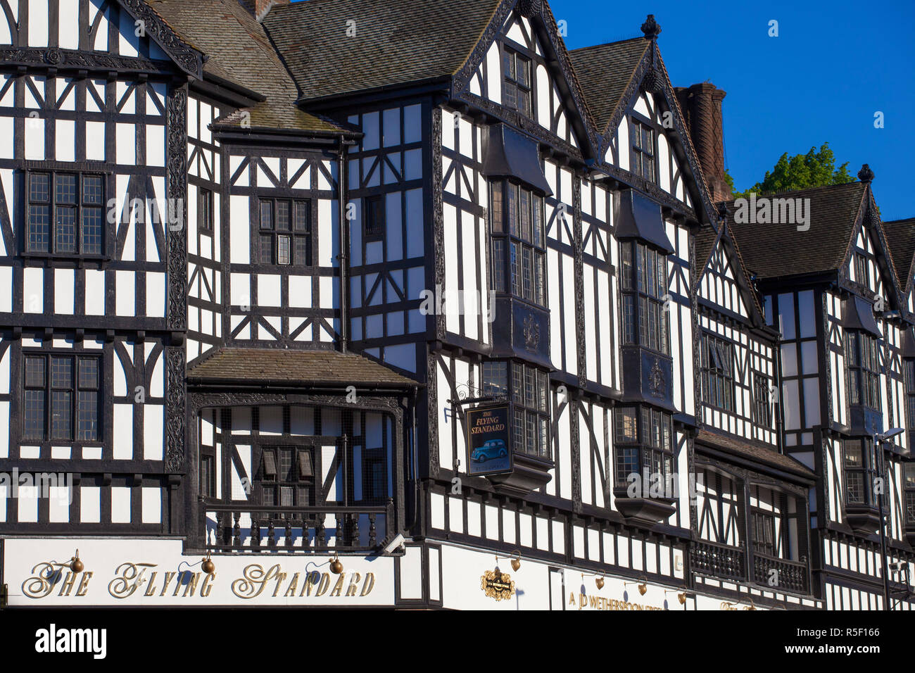 Großbritannien, England, Birmingham, Coventry, Tudor Gebäude im Stadtzentrum Stockfoto