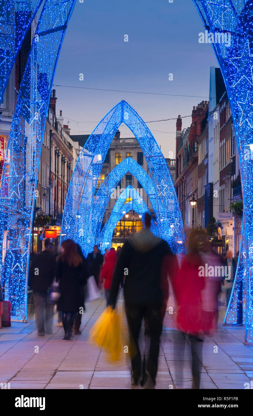 Großbritannien, England, London, South Molton Street, Weihnachtsbeleuchtung Stockfoto