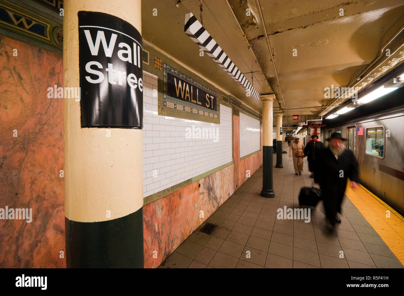 USA, New York, Manhattan, Downtown, Wall Street U-Bahn Station Stockfoto