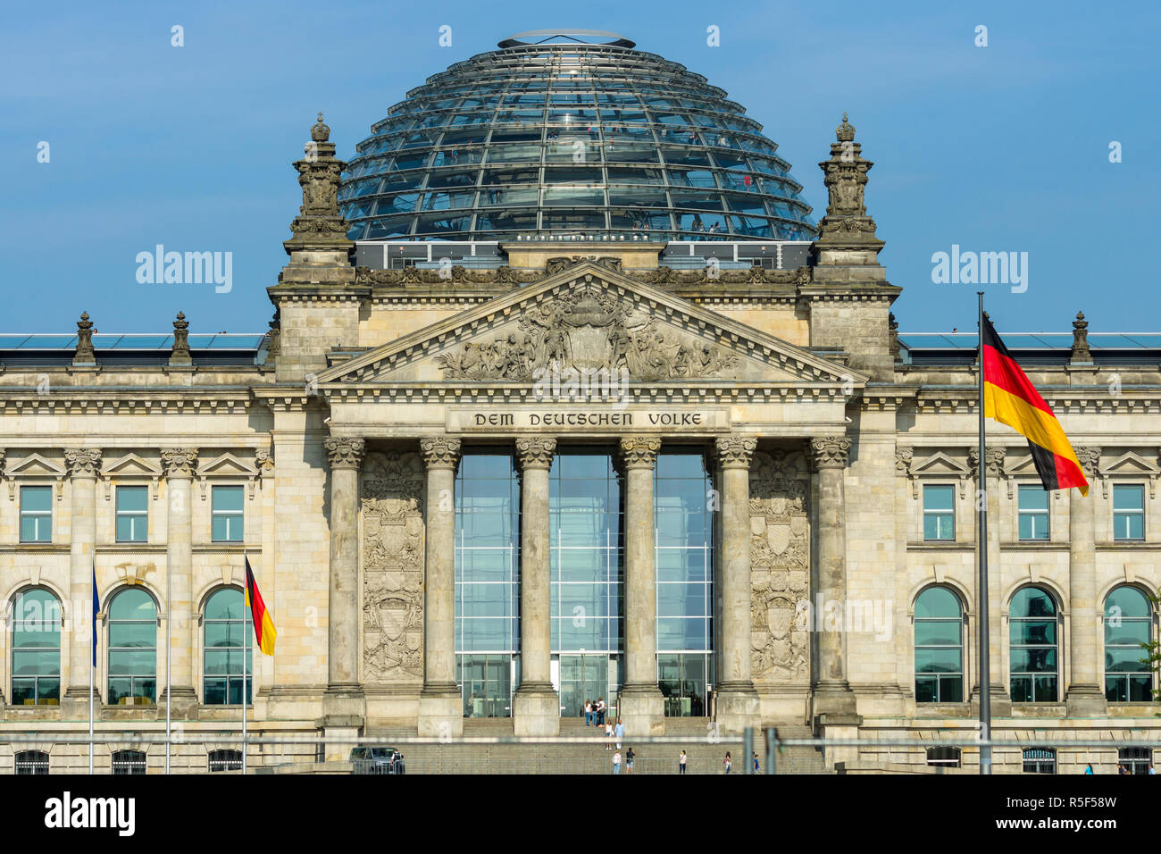 Das Reichstagsgebäude, einem berühmten historischen Gebäude in Berlin. Deutschland. Stockfoto