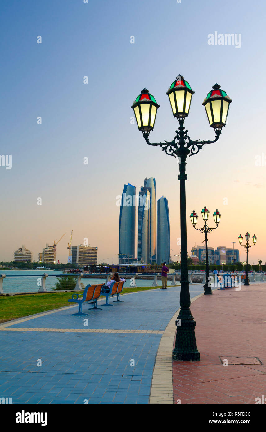 Die Vereinigten Arabischen Emirate, Abu Dhabi, Etihad Towers Stockfoto