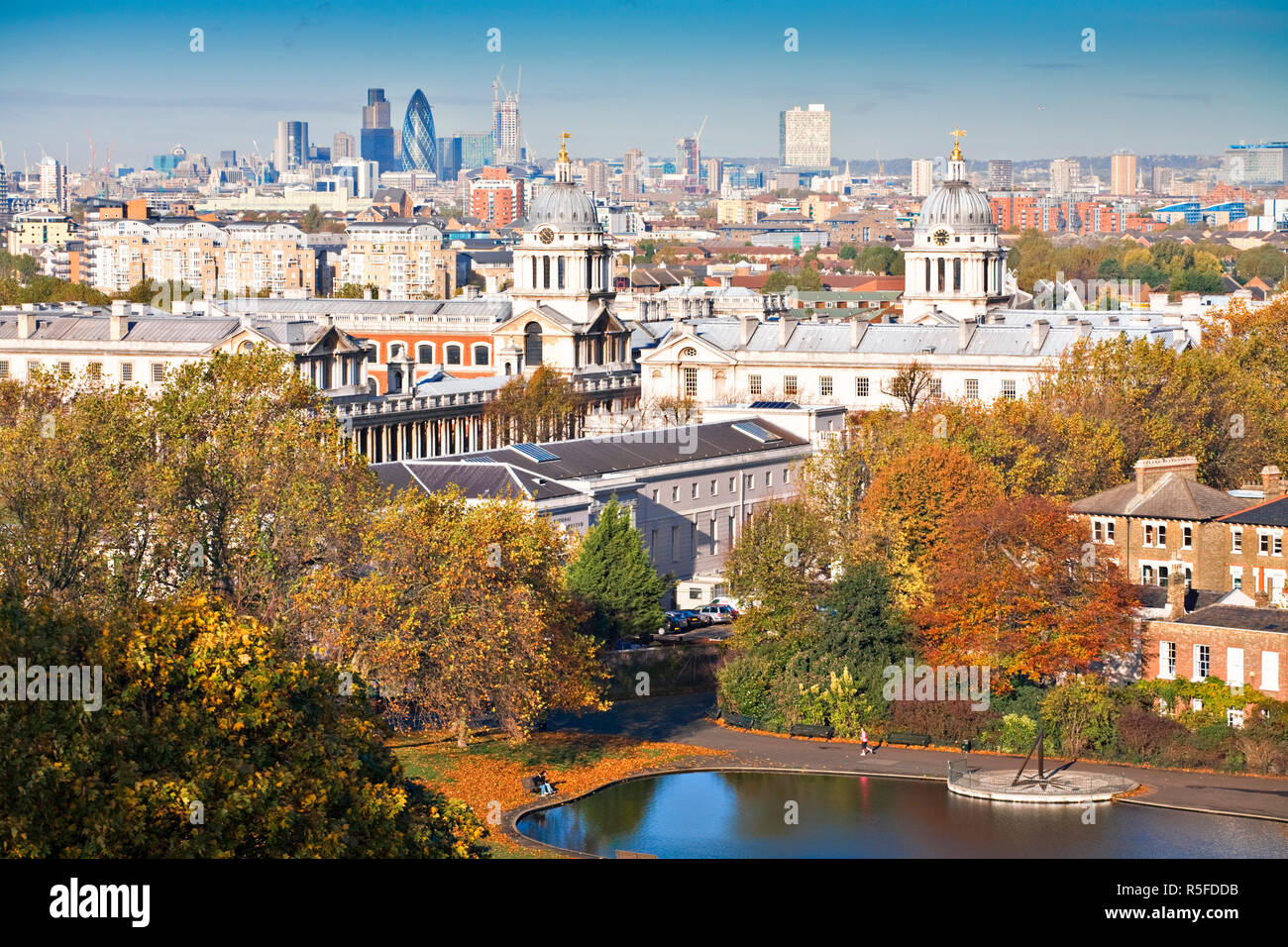 England, London, Greenwich, National Maritime Museum. Die Stadt in der Ferne Stockfoto