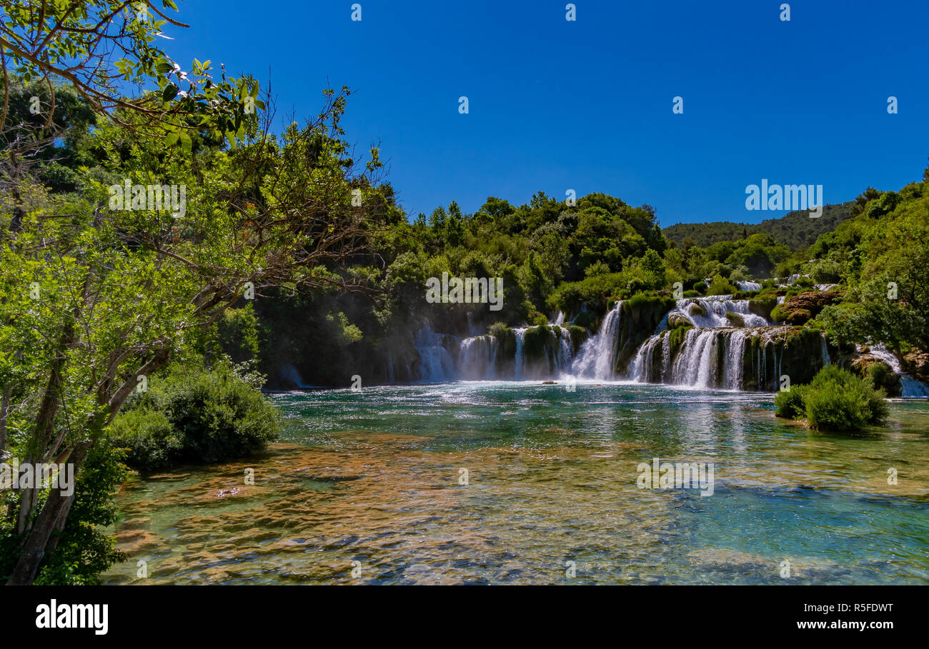 Große Wasserfälle Krka Kroatien Stockfoto