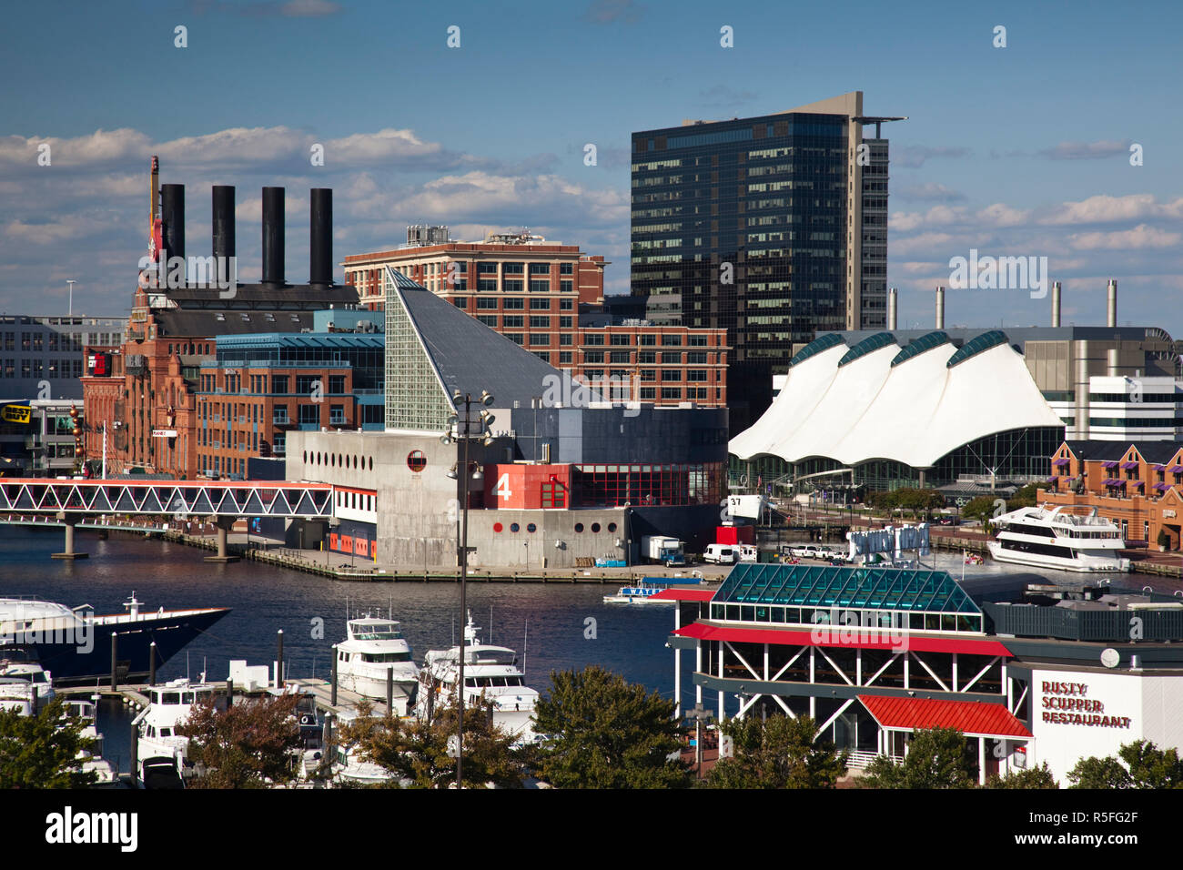 USA, Maryland, Baltimore Inner Harbor, Museen vom Federal Hill Stockfoto