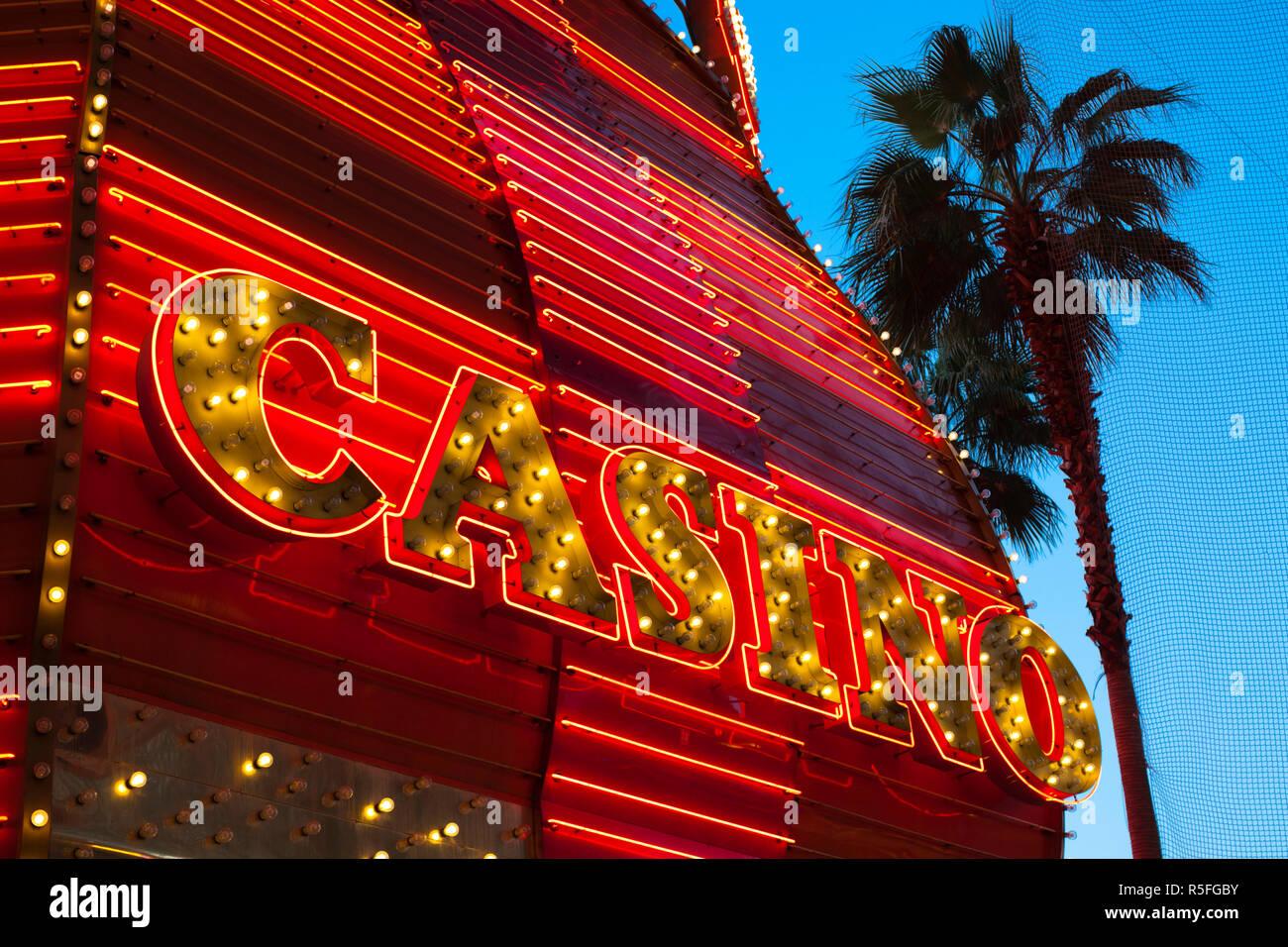 USA, Nevada, Las Vegas, Innenstadt, Fremont Street Experience, Detail der Fremont Casino anmelden Stockfoto