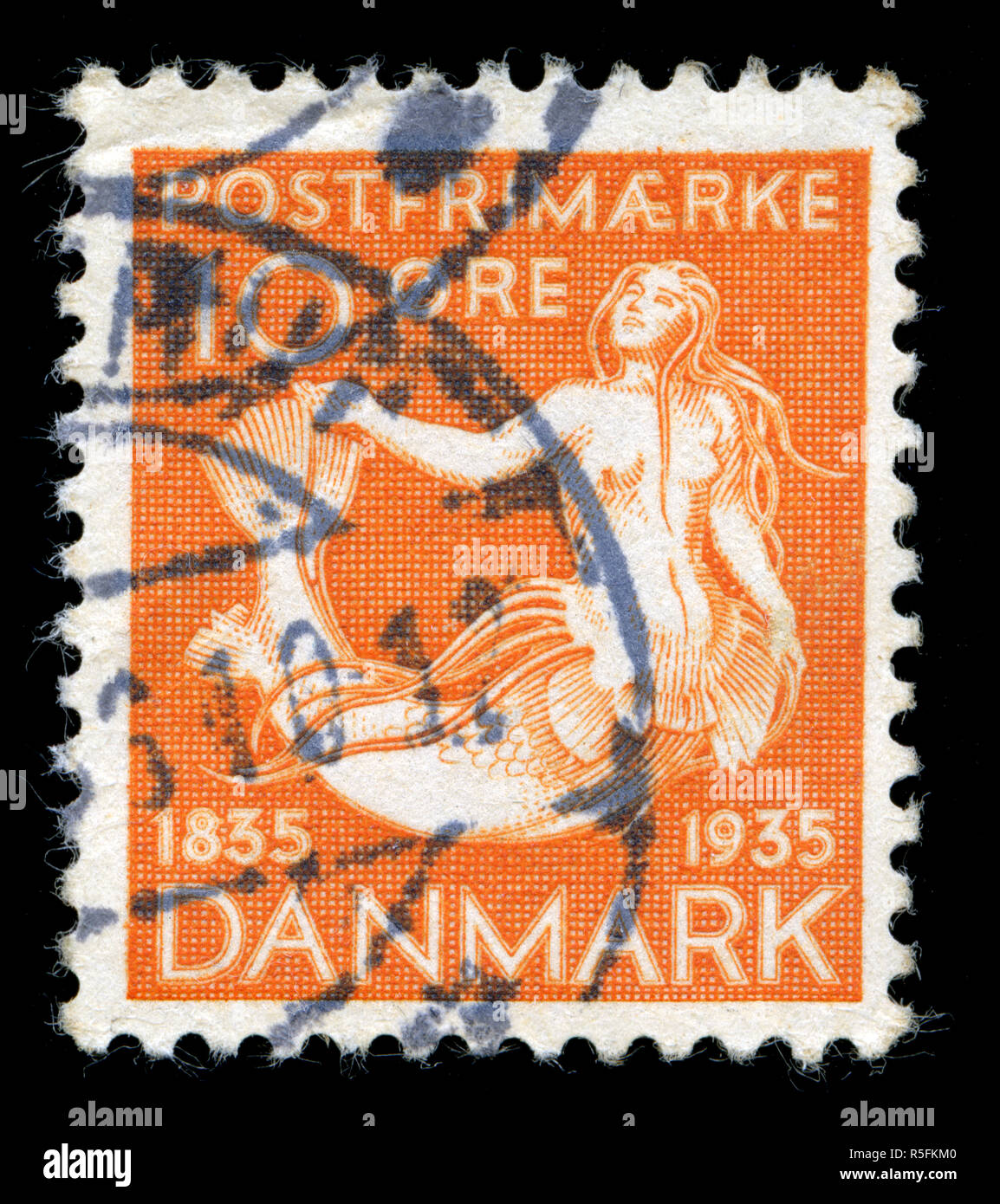 Briefmarke aus Dänemark in der Märchen - Hans Christian Andersen Serie 1935 ausgestellt Stockfoto