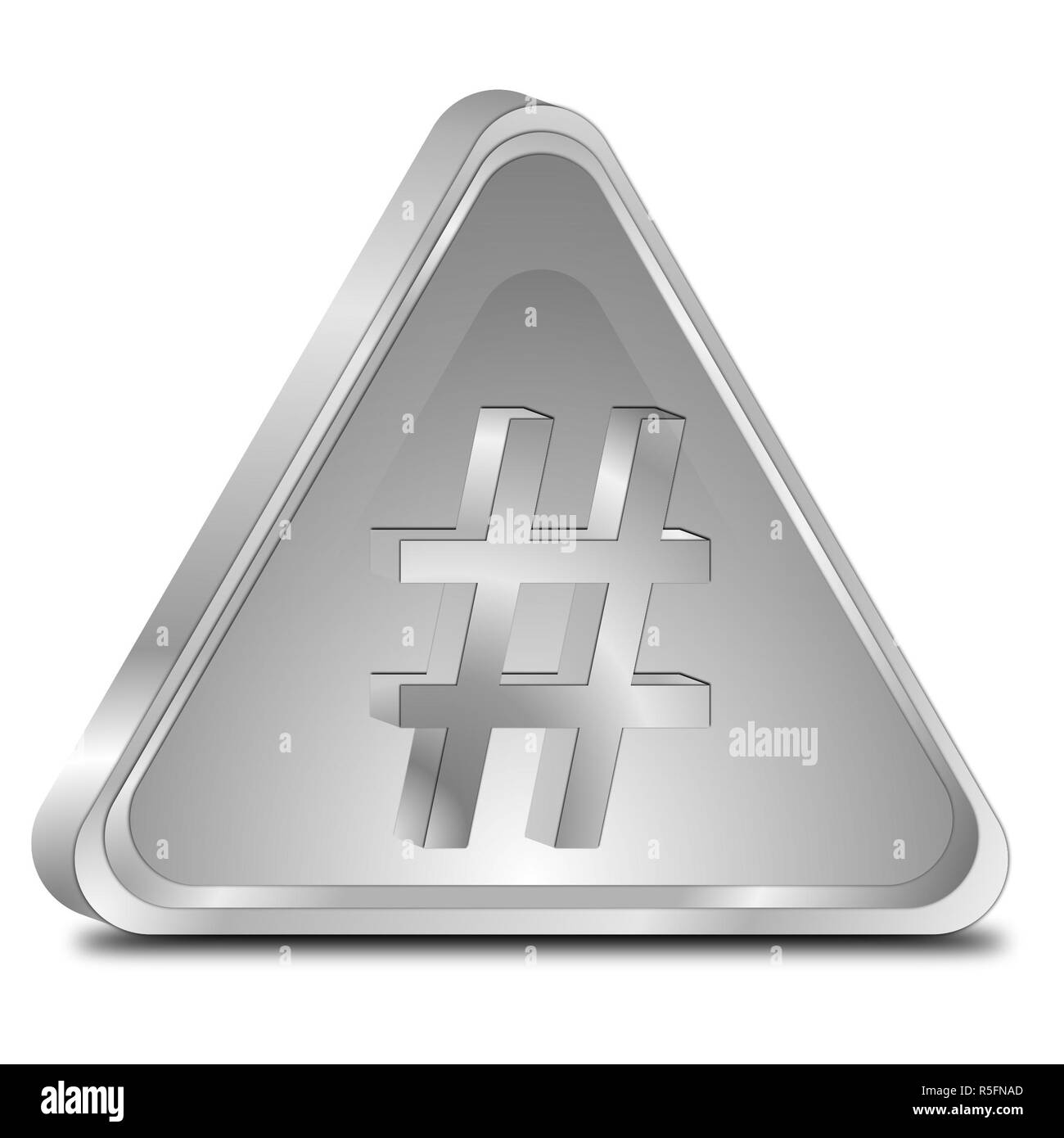 Silber Hashtag" - 3D-Darstellung Stockfoto
