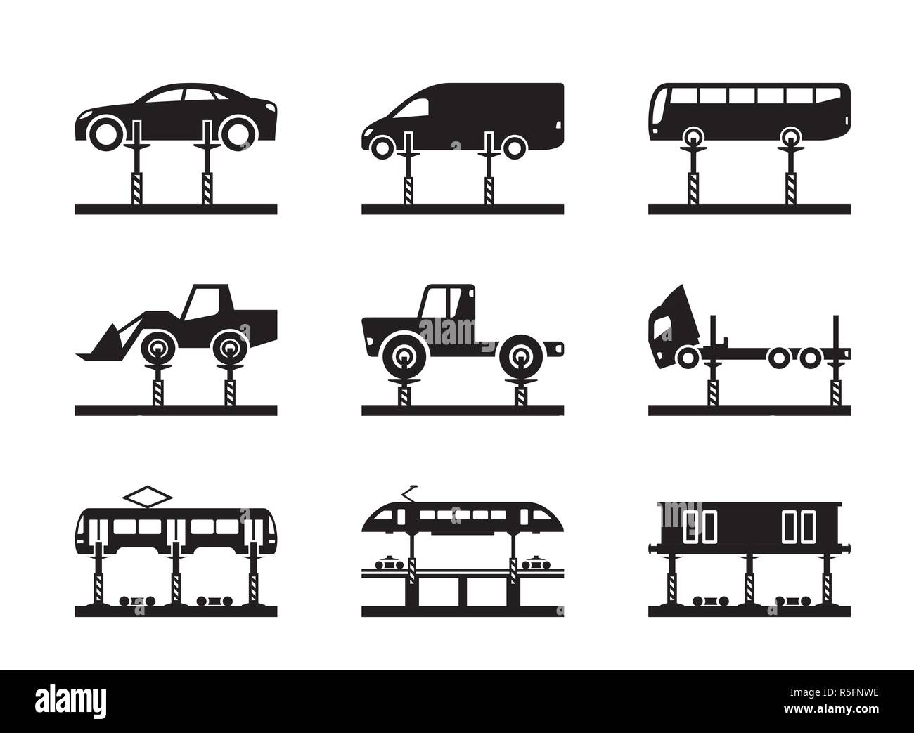 Die Schwerindustrie - Hebetechnik - Vector Illustration Stock Vektor