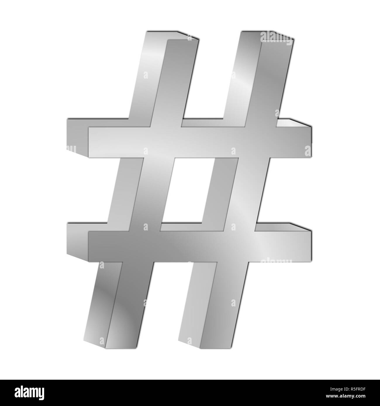 Silber Hashtag Symbol â € "3D-Bild Stockfoto