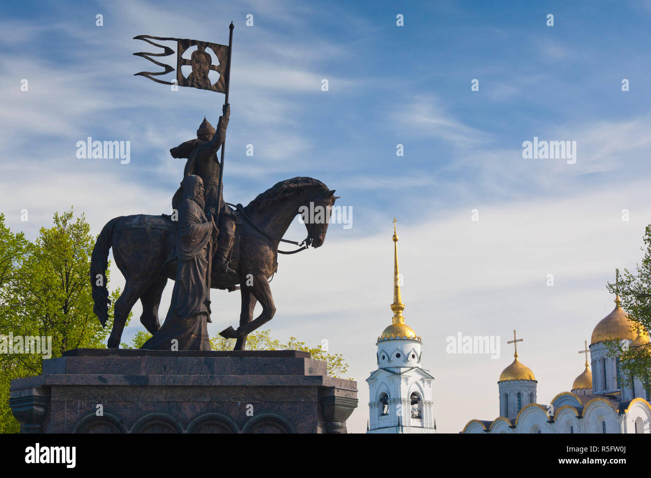 Russland, Wladimir Oblast, Goldener Ring, Vladimir, staue zu Prince Vladimir und St. Theodor Stockfoto