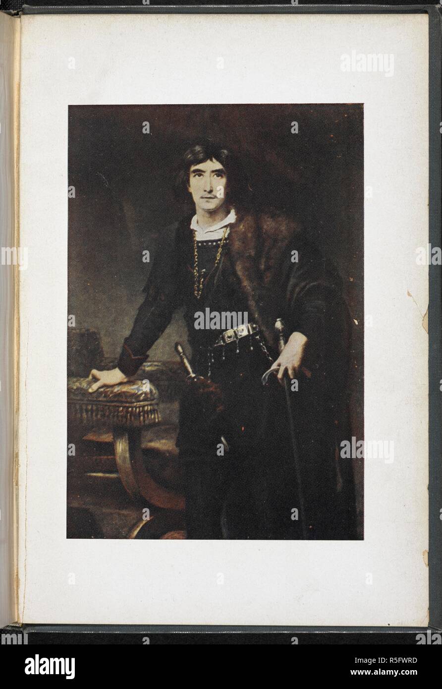 Porträt eines japanischen Schauspieler spielen Weiler. . Hamaretto/[ins Japanische übersetzt von Tsubouchi YuzoÌ". Mit Illustrationen und einem Anhang.]. Tokio, 1909. Quelle: 16104. a. 34 Frontispiz. Autor: Shakespeare, William. Stockfoto