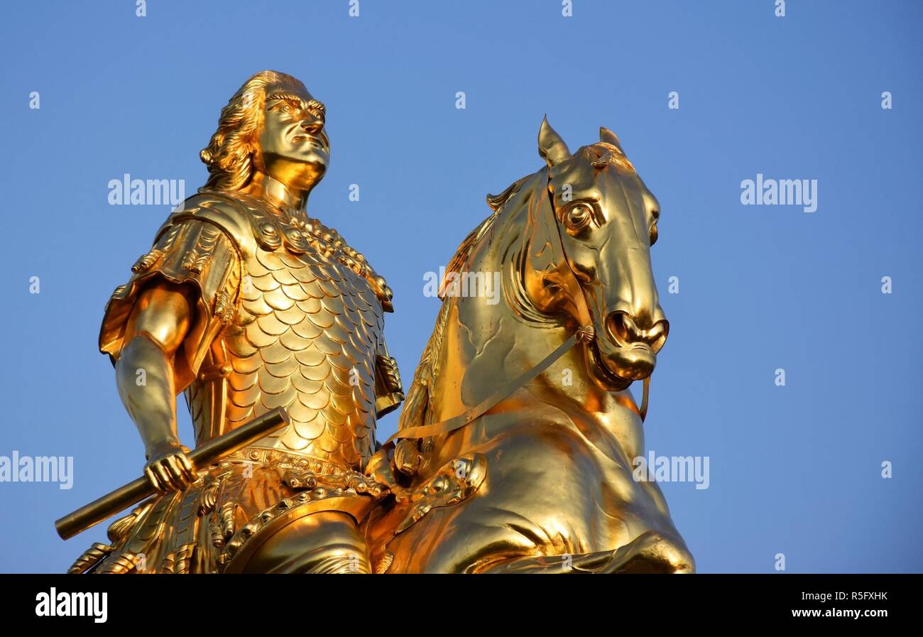 Goldener Reiter Stockfoto