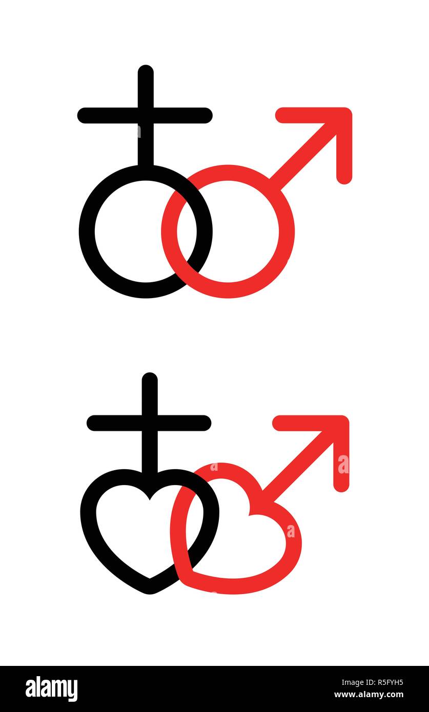 Vektor der männlichen und weiblichen Symbole Stock Vektor
